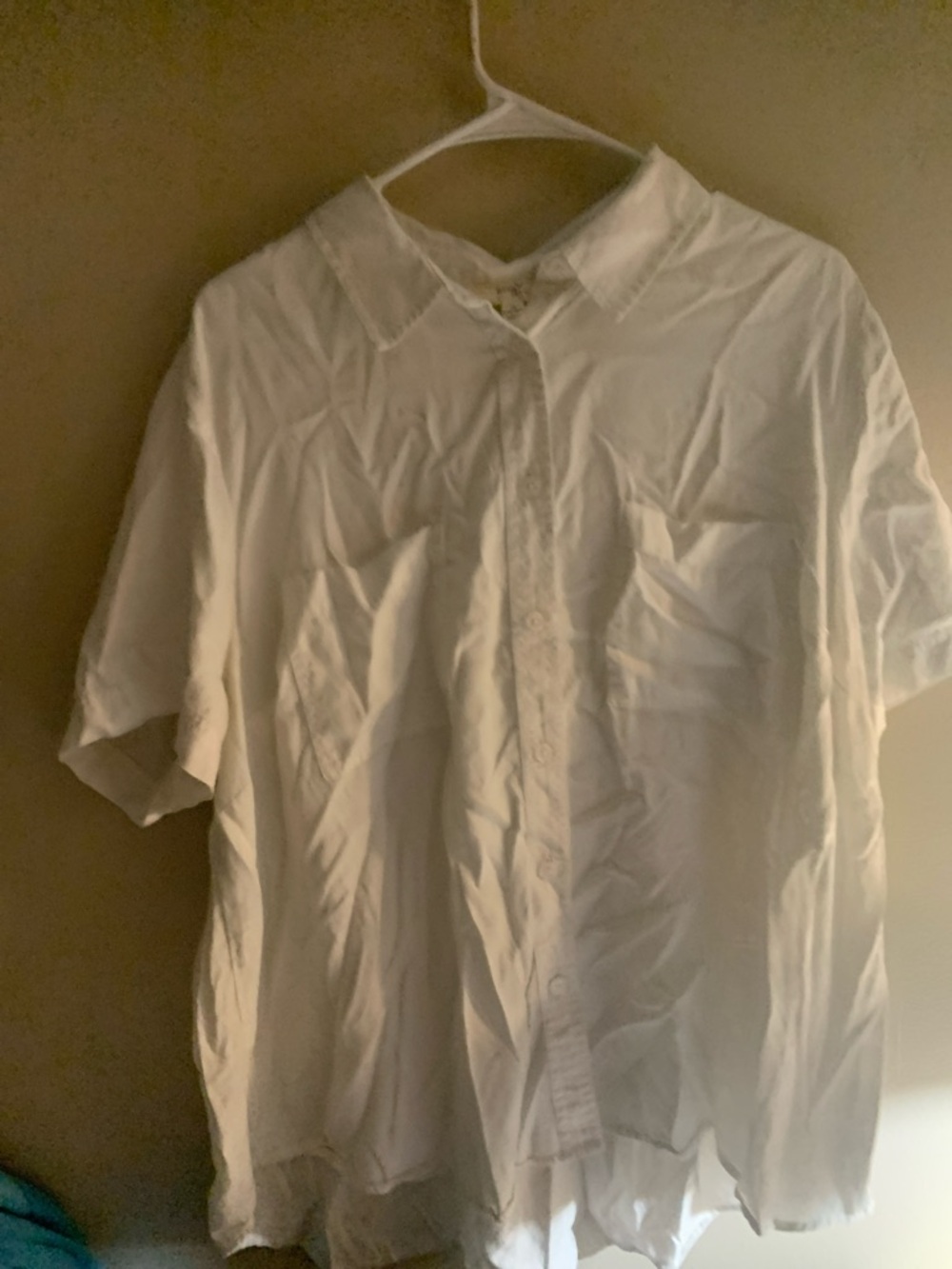 Terra & Sky White Short-Sleeve Button-Down Shirt
